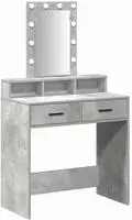 vidaXL Schminktisch mit Schubladen Grau 79 x 41 x 140 cm Holzwerkstoff