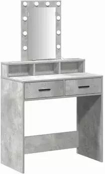 vidaXL Schminktisch mit Schubladen Grau 79 x 41 x 140 cm Holzwerkstoff (865166)