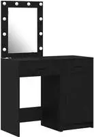vidaXL Schminktisch 2 Stk. Schwarz 50 x 41 x 135 cm Holzwerkstoff