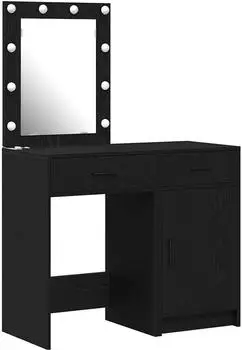 vidaXL Schminktisch 2 pcs Schwarz 50 x 41 x 135 cm Holzwerkstoff (3334237)