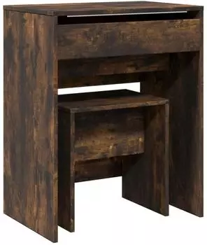 vidaXL Schminktisch mit Hocker R&auml;uchereiche 60x40x113,5 cm (848217)