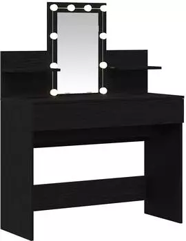 vidaXL Schminktisch Schwarze Eiche 100 x 40 x 130 cm Holzwerkstoff (868852)