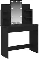 vidaXL Schminktisch Schwarz Eichen-Optik 96 x 39 x 142 cm
