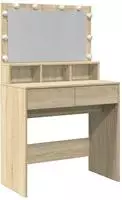 vidaXL Schminktisch mit LED-Beleuchtung Sonoma-Eiche 80x41x134,5 cm