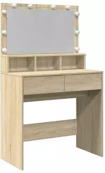 vidaXL Schminktisch mit LED-Beleuchtung Sonoma-Eiche 80x41x134,5 cm (848187)