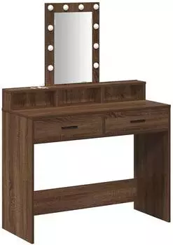 vidaXL Schminktisch mit Speicher Braun 100 x 41 x 140 cm Holzwerkstoff (865178)