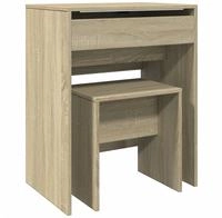 vidaXL Schminktisch mit Hocker Sonoma-Eiche 60x40x113,5 cm