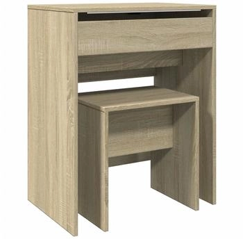 vidaXL Schminktisch mit Hocker Sonoma-Eiche 60x40x113,5 cm (848215)