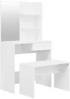 vidaXL Schminktisch-Set Hochglanz-Wei&szlig; 74,5x40x141 cm