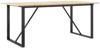 vidaXL Esstisch O-Gestell 180x90x75 cm Massivholz Kiefer und Stahl (3282678)