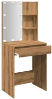 vidaXL Schminktisch mit LED-Leuchten Artisan-Eiche 60x40x140 cm