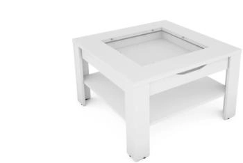 byLIVING Couchtisch Ralph mit Glaseinlage und Schublade Wei&szlig; (98185)