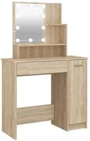 vidaXL Schminktisch mit LED Sonoma-Eiche 86,5x35x136 cm