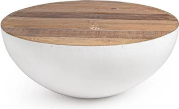 Bizzotto Lancaster aus Recyceltem Holz und Stahl ß 90 cm, Weiß WeiÃ?