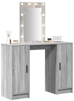 vidaXL Schminktisch mit Speicher Grau 102 x 33 x 135 cm Holzwerkstoff (865186)