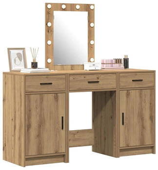 vidaXL Schminktisch mit T&uuml;r 3 pcs Braun 50 x 41 x 135 cm Holzwerkstoff (3334262)