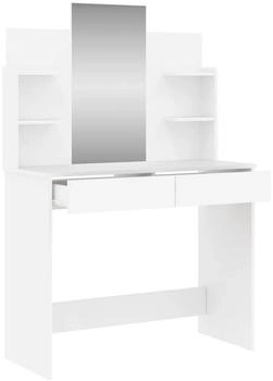 vidaXL Schminktisch mit Spiegel Wei&szlig; 96x39x142 cm (837574)