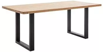 MCA Furniture Esstisch Greno, U-Gestell Schwarz - Wildeiche - 180x77x90cm