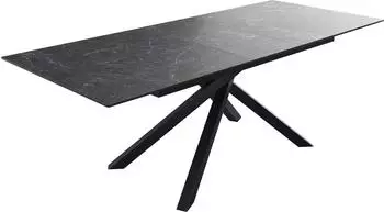 DeLife Esstisch Edge 180-220x90cm Keramik Laminam nero greco (25348)