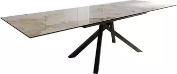 DeLife Esstisch Edge 200-300x100 Keramik Minas melange weiß-beige (37979)