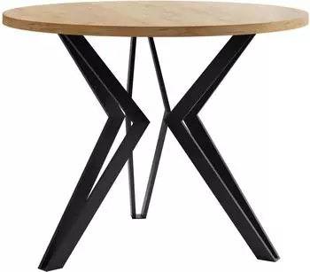 Mirjan24 STK M13 Stilvoll Kaffeetisch Metallsockel Eiche Gold Schwarz 67 cm X 50 cm X 67 cm