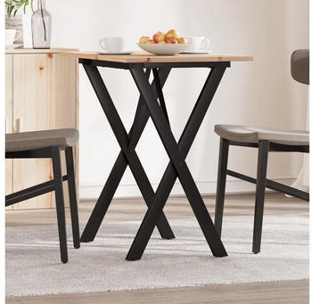 vidaXL Esstisch X-Gestell 80x50x75 cm Massivholz Kiefer und Stahl (3282694)