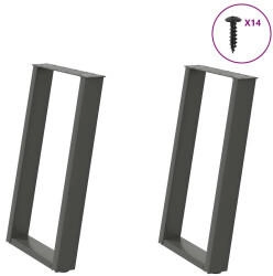vidaXL Esstisch Esstischbeine U-Form 2 Stk. Anthrazit 50x(72-73) cm Stahl (4012786)
