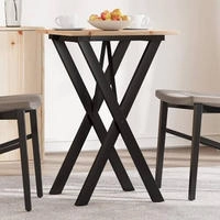 vidaXL Esstisch X-Gestell 50x50x75 cm Massivholz Kiefer und Stahl