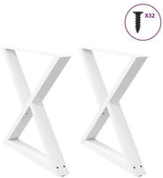 vidaXL Esstischbeine 2 St&uuml;ck Wei&szlig; 90x(72-73,3) cm Stahl