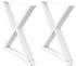 vidaXL Esstischbeine 2 Stück Weiß 90x(72-73,3) cm Stahl (4012733)