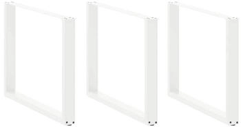 vidaXL Esstischbeine U-Form 3 Stk. Wei&szlig; 100x(72-73) cm Stahl (4013213)