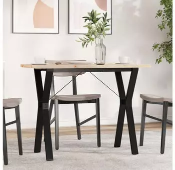 vidaXL Esstisch Y-Gestell 100x50x75,5 cm Massivholz Kiefer & Stahl (3282785)