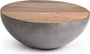 Bizzotto Lancaster aus Recyceltem Holz und Stahl ß 90 cm, Grau grau