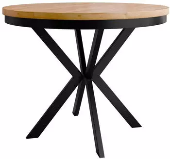 Mirjan24 Edder 90 Ausziehbarer Esstisch Rund Holzwerkstoff/Stahl (Edder 90)