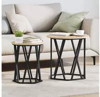 vidaXL Couchtisch 2 pcs Sonoma-Eiche Ingenieure Holz und Stahl