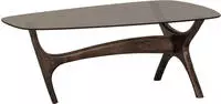 WOOOD Couchtisch "Flash mit Glasplatte und Mangoholzgestell 110x60x42 cm"