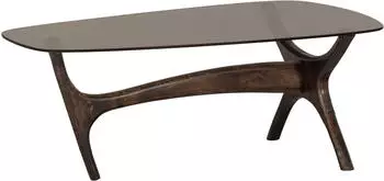 Woood Flash Couchtisch Mangoholz/Braunglas 110x60x42cm
