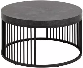 Actona Strington Couchtisch rund, Melamin matt schwarz, &Oslash;65x35cm