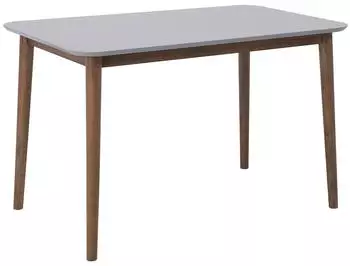 Beliani Rectangular dining table with gray top and brown wooden legs