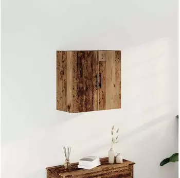 vidaXL Wall table in engineered wood with shelves, wood color