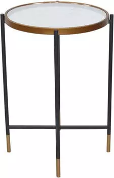 HOFMANN LIVING AND MORE Beistelltisch Spiegelglasplatte &Oslash;40cm, H60cm, schwarz/gold (27048410-0)
