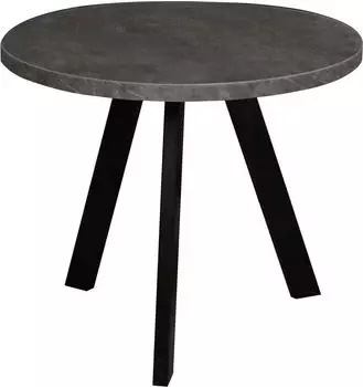 M&auml;usbacher Couchtisch rund Keramik Optik Grau, Metallgestell schwarz, &Oslash;60cm H50,5cm (Couchtisch rund-UG-A)