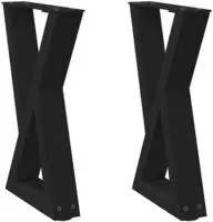 vidaXL Couchtischbeine 2 Stk. Schwarz 28x(42-43,3) cm Stahl