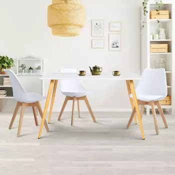 IDMarket Esstisch Sara Rechteckig Weiß MDF 120x80x74cm 6 Personen