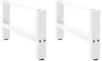 vidaXL Couchtischbeine Wei&szlig; 2 Stk. 70x(30-31) cm Stahl