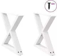 vidaXL Couchtischbeine 2 Stk. Wei&szlig; 60x(42-43,3) cm Stahl