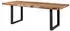 Massivmoebel24 Freeform 5 Baumkantentisch Sheesham 200x100x77cm natur sandgestrahlt, U-Beine anthrazit matt (09-110-834-3204)