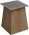 Mendler HWC-L76b Beistelltisch Massivholz Industrial 45x36x36cm natur Metall-Optik (HWC-L76b)