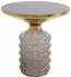 KARE Lola Beistelltisch Glas, rund, grau/gold, 50x52x50cm (70647)