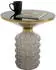 KARE Lola Beistelltisch Glas, rund, grau/gold, 50x52x50cm (70647)